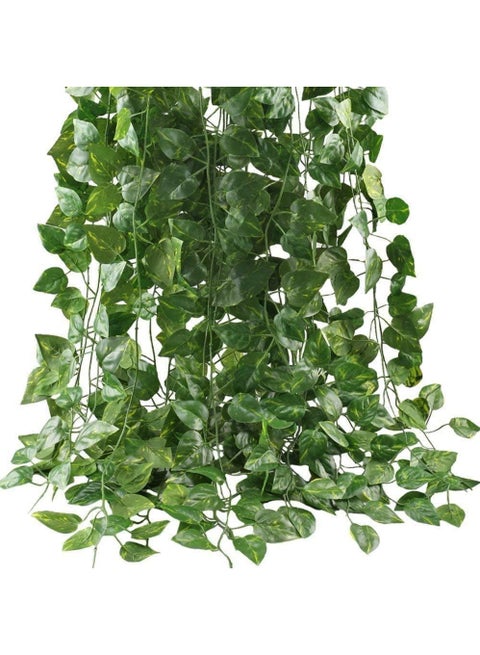 Artificial Ivy Leaf Plants Vine, 12 Strands 87 Feet Artificial Garlands Fake Foliage Flowers Hanging Vine For Home Kitchen Garden Office Wedding Party Wall Decor
