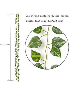 Rock Pow Artificial Ivy Leaf Plants Vine, 12 Strands 87 Feet Artificial Garlands Fake Foliage Flowers Hanging Vine For Home Kitchen Garden Office Wedding Party Wall Decor  - Image 2
