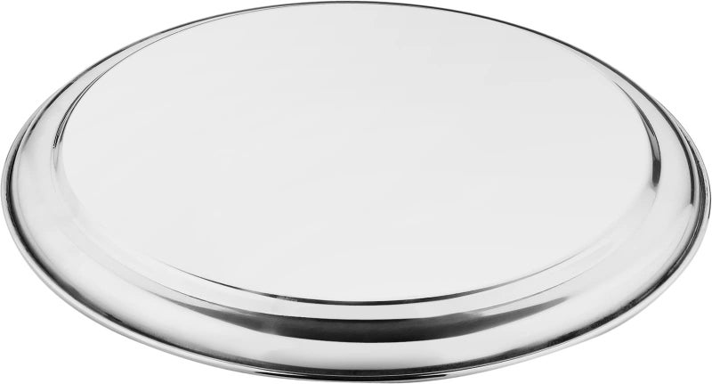 TORPPEZA Stainless Steel Plane Plate/Bhojan Thali/Dinner Plate Set 10 Inch Dinner Plate Pack of 6 - Image 2