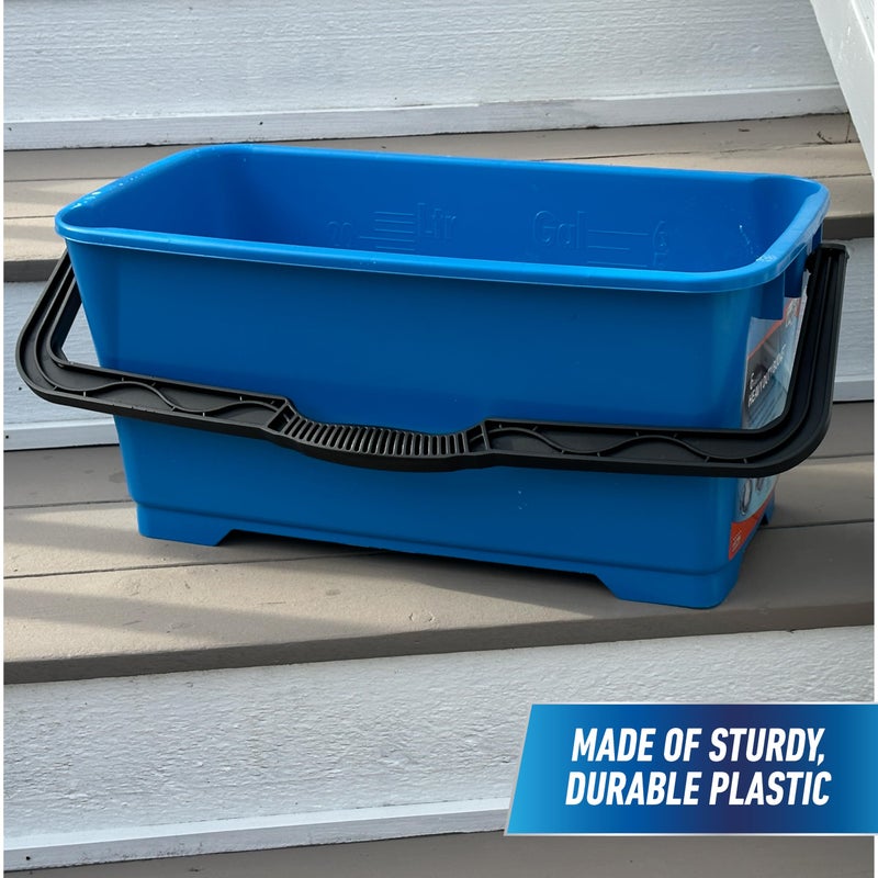 Unger Professional 6 Gallon Heavy Duty Bucket – Large Cleaning Bucket, Comfort-Grip Handle, 2 Pour Spouts, Portable Cleaning Supplies, Plastic Mop Bucket for Floor, Window & Household Cleaning - Image 2