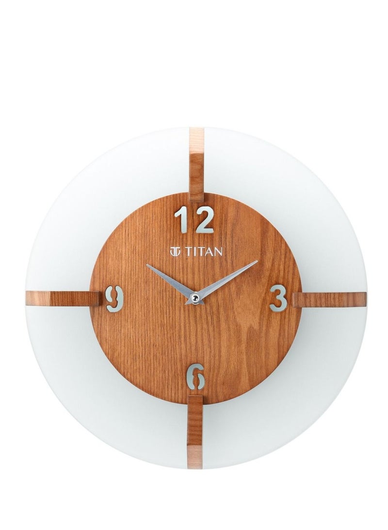 TITAN Wood & Glass Fusion Wall Clock - 32 cm x 32 cm (Medium) - Image 1