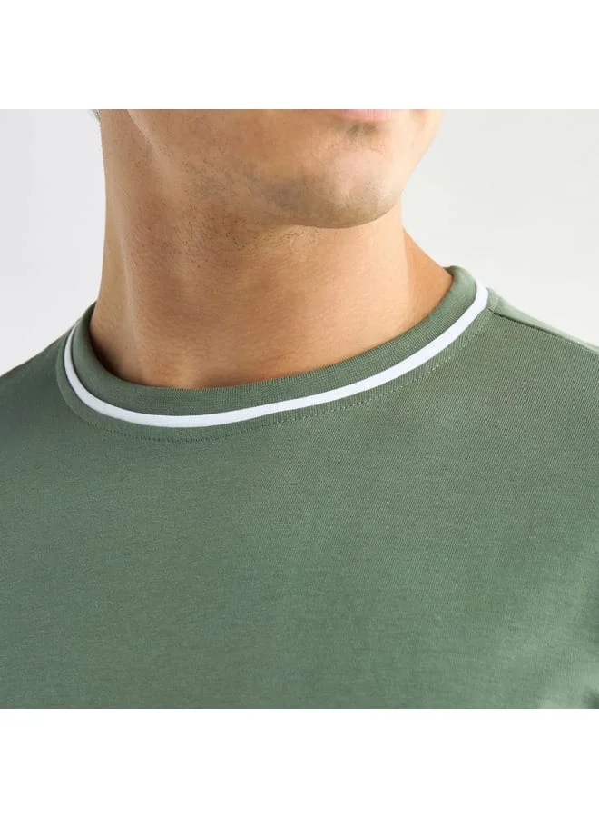 Splash FAV Solid T-shirt with Round Neck and Short Sleeves