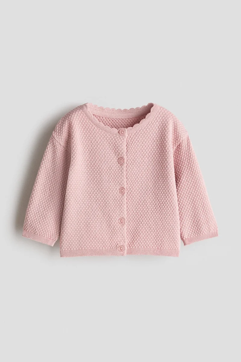 H&M Textured cotton-knit cardigan