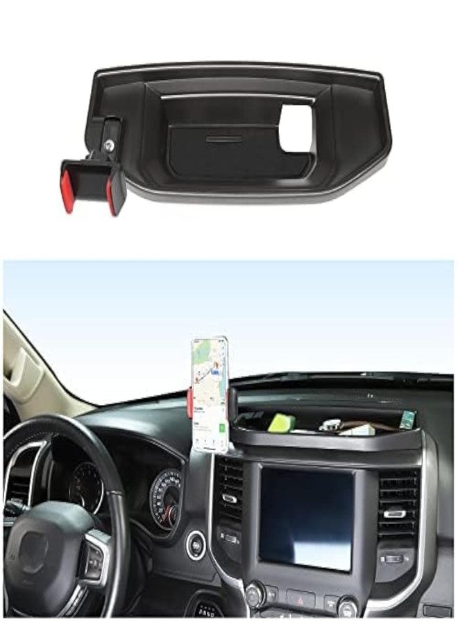 CheroCar for RAM Dash Mount Phone Holder Stoage Tray Phone Mount Organizer Compatible with 2018-2025 Dodge Ram 1500 2500 3500,Don't fit for The Ram with The 12-inch Screen - Image 1