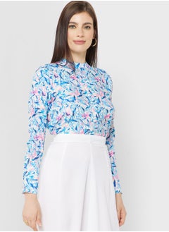 Button Detail Printed Tunic