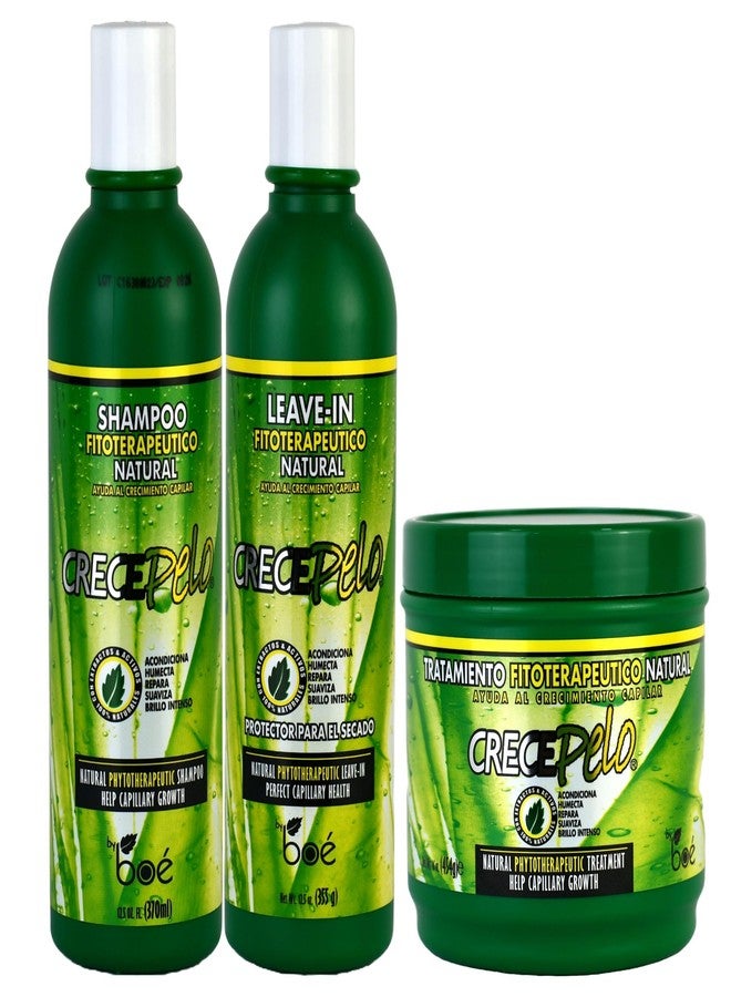 Crece Pelo 3 Piece Set – Phytotherapeutic Shampoo, Deep Repair Mask & Leave-In Cream – Strengthens, Hydrates & Nourishes Hair – Natural Plant-Based Formula - Image 1