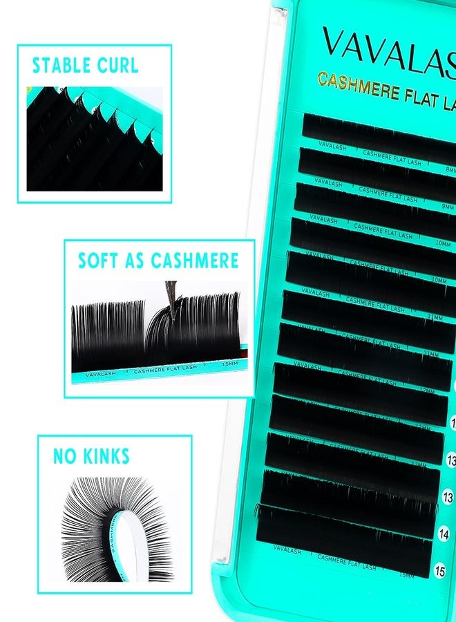 VAVALASH Cashmere Faux Mink Ellipse Flat Lashes 0.15 0.2mm C D Curl 6-17mm Soft Lightweight Classic Lash Extensions Matte Split Tip Natural Eyelash Extensions Professional Salon Use(0.15-CC-9mm) - Image 4