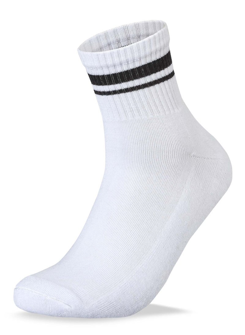 سام سوكس مجموعة من 3 جوارب رياضية نصف تيري على شكل حرف L للرجال D1 باللون الأبيض مقاس 41-46 EU - Image 2