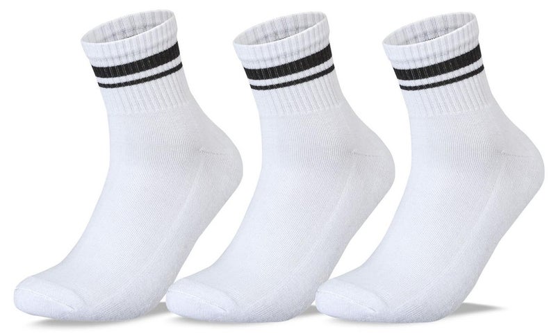SAM SOCKS Men Set Of 3 Half Terry L-Shape D1 Sport Socks White 41-46 EU - Image 1