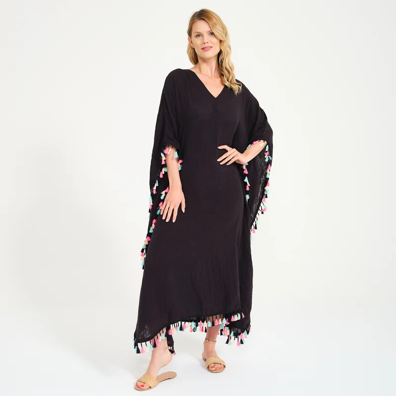 ميسبيغا Tassel Detailed V-Neck Long Beach Dress