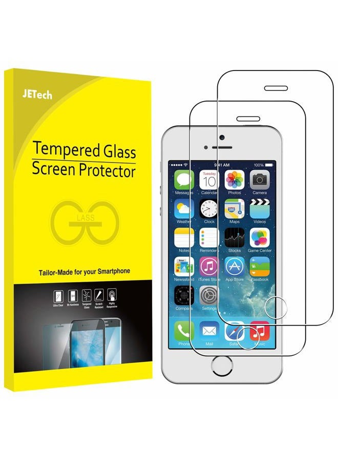 Jetech Screen Protector for iPhone SE (2016 Edition), iPhone 5s, iPhone 5c and iPhone 5, Tempered Glass Film, 2-Pack - Image 1