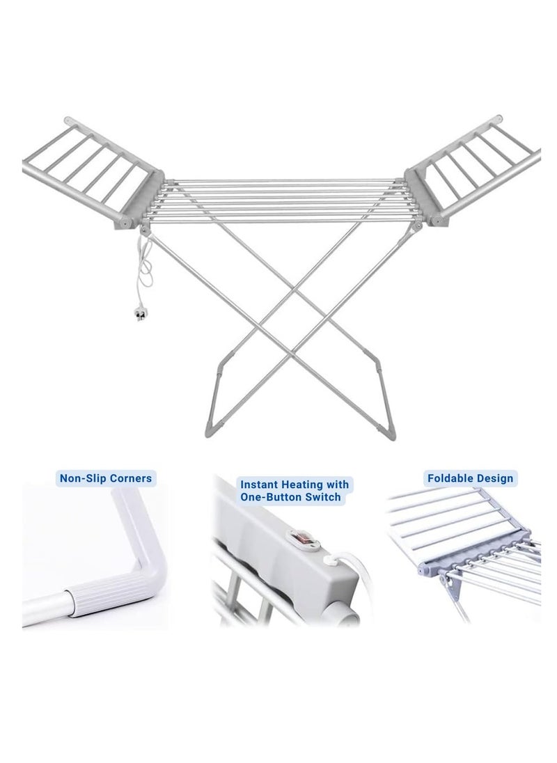 Foldable Electric Heated Clothes Airer,230W Energy-Efficient 18 Rails Indoor Airer Foldable Heated Drying Rack, Heated Clothes Airer Dryer - Wet Laundry Fast Drying Rack, Lightweight & Foldable for Easy Storage - pzsku/ZFC043A97ADE771BBD379Z/45/_/1740388583/2202f745-b6fd-4ef3-b307-924af1b522f8