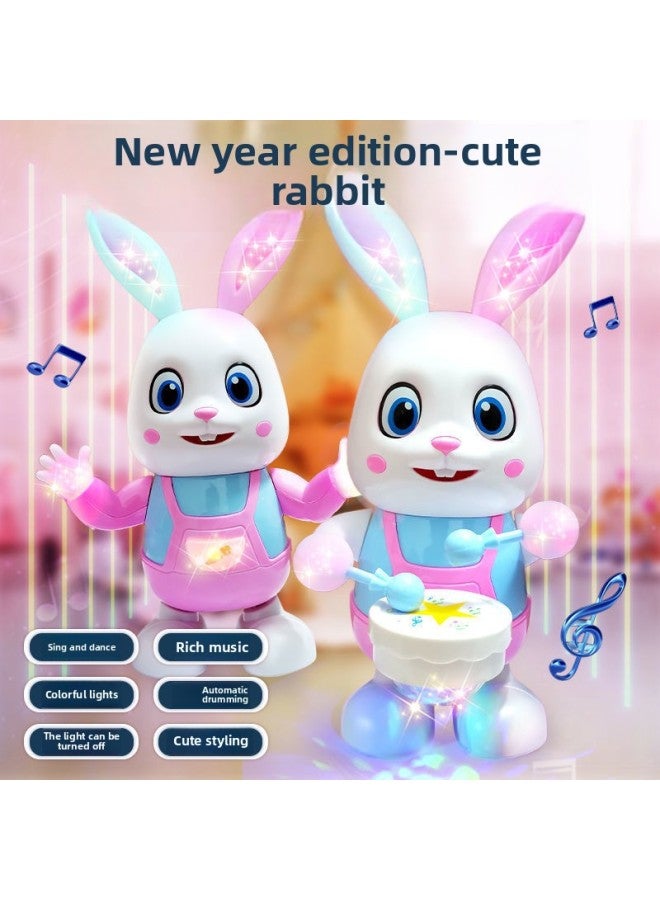 Children's Electric Toys Can Sing And Dance Drum Bunny Baby Learn To Climb Practice Head Up Robot Gift-Color:Dancing Rabbit 4 Songs 【bring Your Own Battery】】 - Image 2