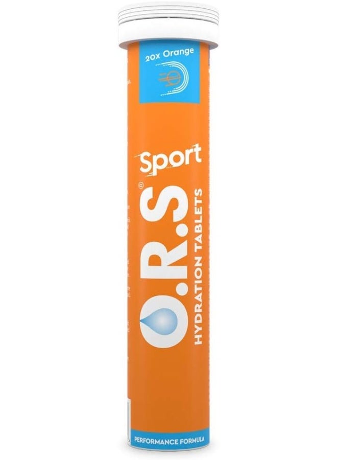 O.R.S Sport Hydration Tablets with Electrolytes, Natural Orange Flavour, 20 Tablets - Image 1