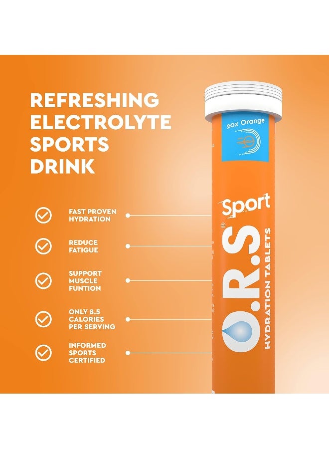 O.R.S Sport Hydration Tablets with Electrolytes, Natural Orange Flavour, 20 Tablets - Image 4