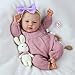 SCOM Realistic Reborn Baby Dolls 18 Inch Real Life Baby Girl Silicone Baby with Anatomically Correct Newborn Doll with Full Body Vinyl Lifelike Weighted Baby for Kids Age 3 Gift - Image 4