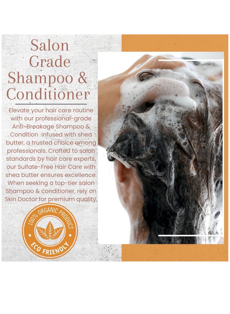 Skin Doctor Shea Butter Regeneration Shampoo & conditioner  - sulfate-free & paraben-free  hair care - Reduced Breakage - Deep Hydration -  Suitable For All Hair Types - 500ml - Image 3