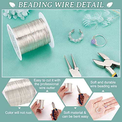 BENECREAT 24 Gauge 87 Yards Tarnish Resistant Silver Wire Jewelry Beading Wire for Beading Wrapping and Other Jewelry Craft Making - Image 4
