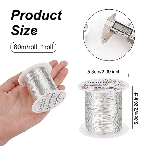 BENECREAT 24 Gauge 87 Yards Tarnish Resistant Silver Wire Jewelry Beading Wire for Beading Wrapping and Other Jewelry Craft Making - Image 2