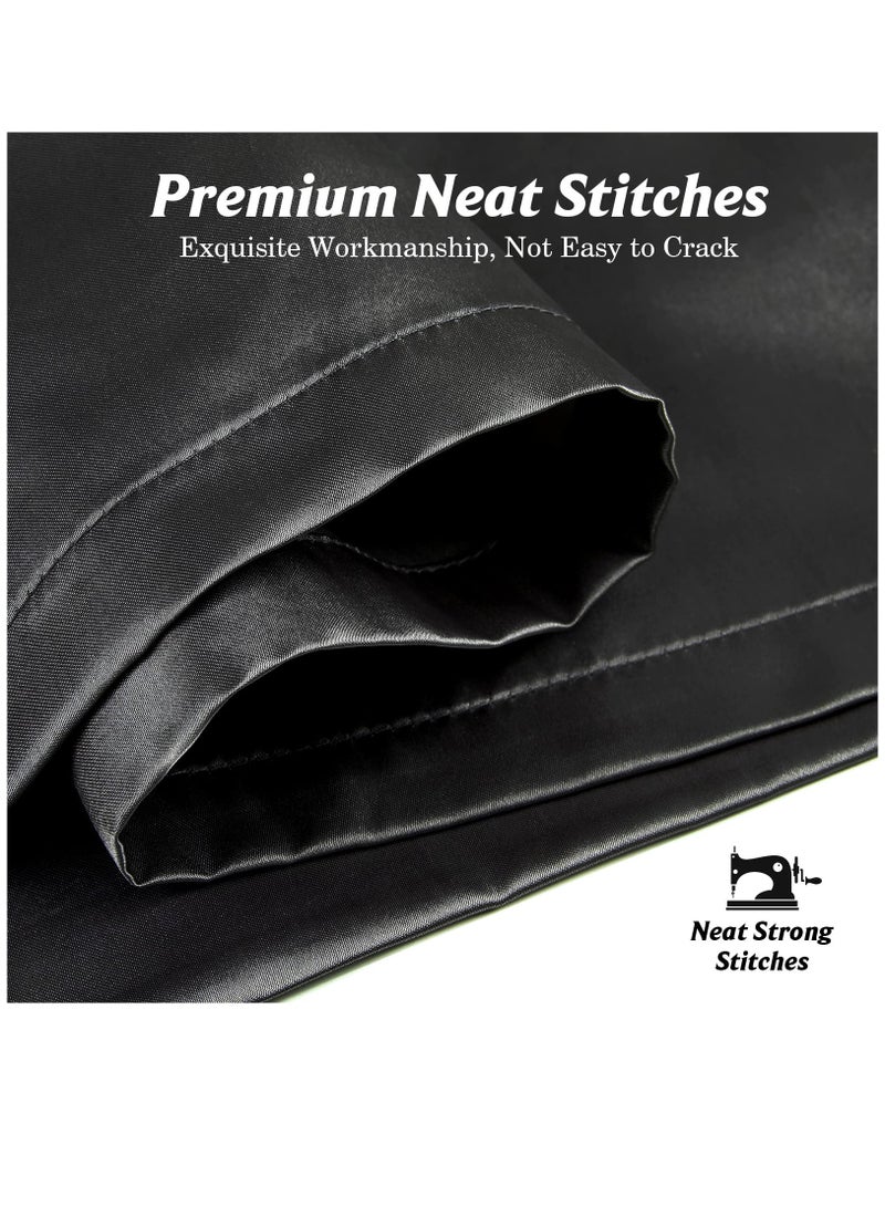 بيديليت غطاء وسادة من الحرير الساتان السادة بلون واحد بسيط مكون من قطعتين مع غلاف مغلف للشعر والبشرة أسود - Image 5