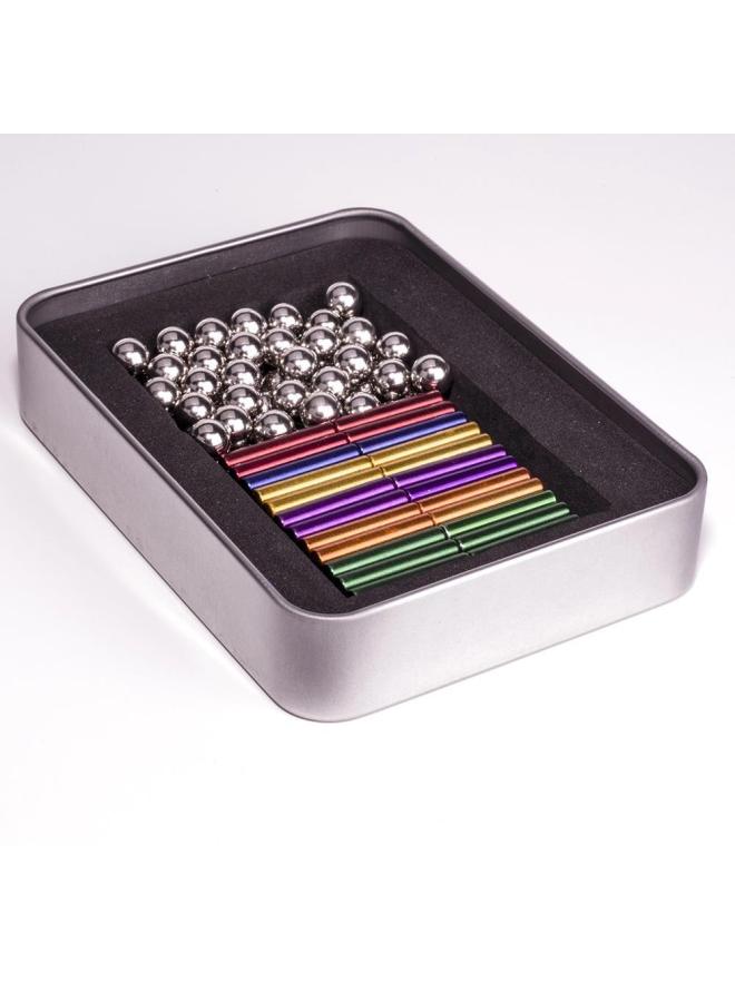 Magnetic Bar Buckyball 36 Bar 27 Ball Decompression Puzzle Creative Spell Outlet-Color:500 Bar (4*11 Short Bar) 600 Ball Nickel Color  - Image 4