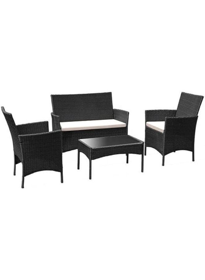 73Hours 4-Piece Rattan Garden Lounge Set with Cushions, 100x49x80 cm, Outdoor Patio  Balcony Seating, Weather-Resistant Poly Rattan with Steel Frame, Brown - Image 4
