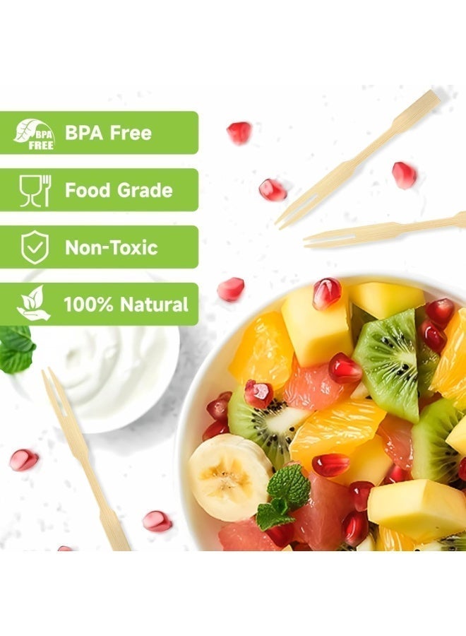 ChicAbode 300 قطعة شوكات مقبلات صغيرة، شوكات كوكتيل خشبية صغيرة من الخيزران، شوكات كوكتيل 3.5 بوصة، أعواد أسنان للحفلات، أعواد طعام يمكن التخلص منها للفواكه واللحوم الباردة - Image 5