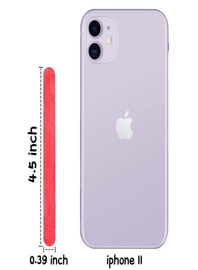 WISYOK 240 Pcs Red Popsicle Sticks for Crafts, 4.5 Inch Christmas Wooden Craft Sticks, Ice Cream Sticks, Christmas Valentines Day Crafts, Great for DIY Creative Designs and Children Education - Image 2