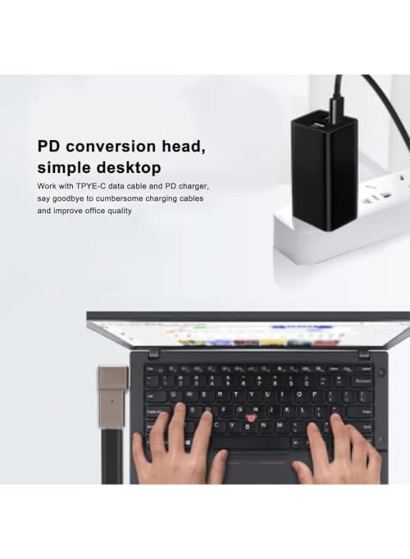 SYOSI USB C to Slim Tip Adapter, Portable 100W 5A PD Fast Charging Converter Adapter, Trigger Converter, Zinc Alloy Right Angle L-Shape USB Type‑C PD Adapter, Compatible with Lenovo, Yoga, ThinkPad Series - Image 5