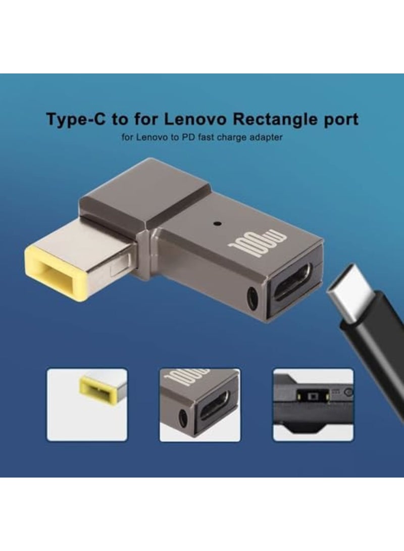 SYOSI USB C to Slim Tip Adapter, Portable 100W 5A PD Fast Charging Converter Adapter, Trigger Converter, Zinc Alloy Right Angle L-Shape USB Type‑C PD Adapter, Compatible with Lenovo, Yoga, ThinkPad Series - Image 4