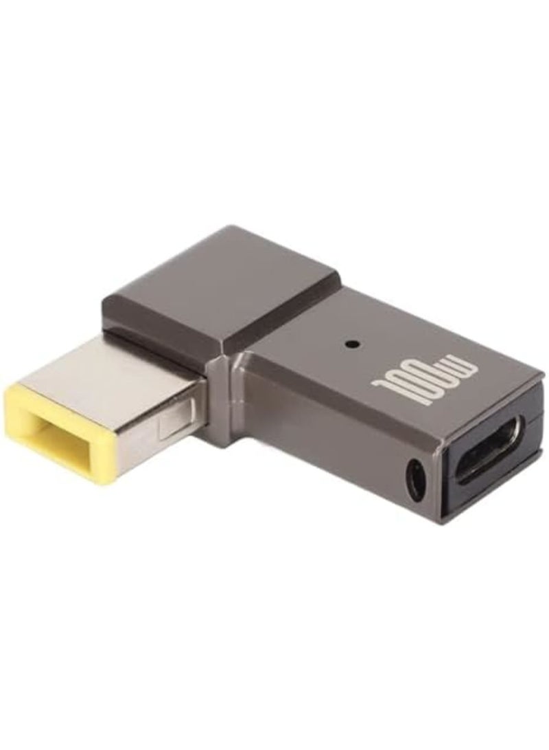 SYOSI USB C to Slim Tip Adapter, Portable 100W 5A PD Fast Charging Converter Adapter, Trigger Converter, Zinc Alloy Right Angle L-Shape USB Type‑C PD Adapter, Compatible with Lenovo, Yoga, ThinkPad Series - Image 1