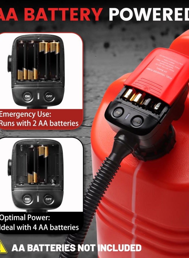 FUELIO Gas Can Pump Battery Operated -Fuel Transfer Pump with Auto Stop Sensor, Fix Clip, Extra Long Hose, 3 Adapters for 4 Size Fuel Tank, Gas Pump Ideal For Gasoline… - Image 3