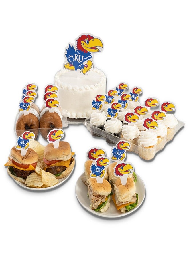 Desert Cactus KU Kansas Jayhawks Food Picks, Cupcake Toppers, 25 pcs - Image 1