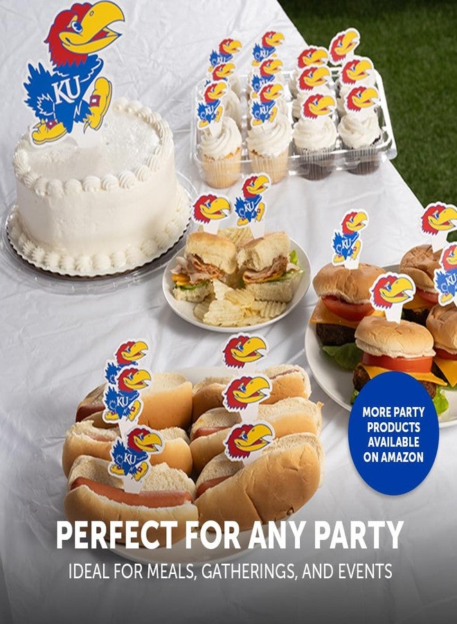 Desert Cactus KU Kansas Jayhawks Food Picks, Cupcake Toppers, 25 pcs - Image 4