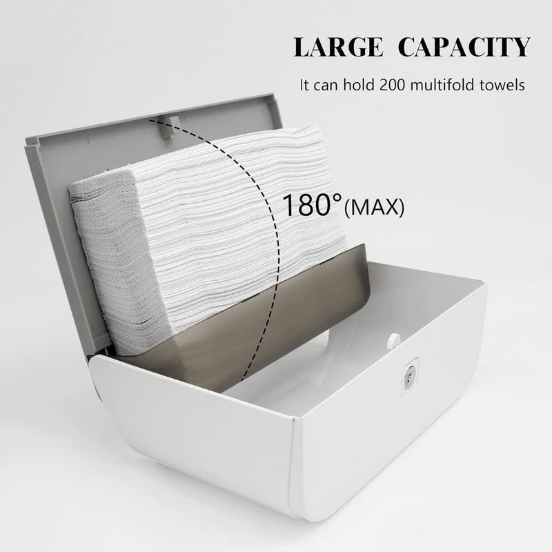 Dolphy ABS Wall Mounted Multifold Mini Hand Tissue Paper DispenserWhite - Image 5