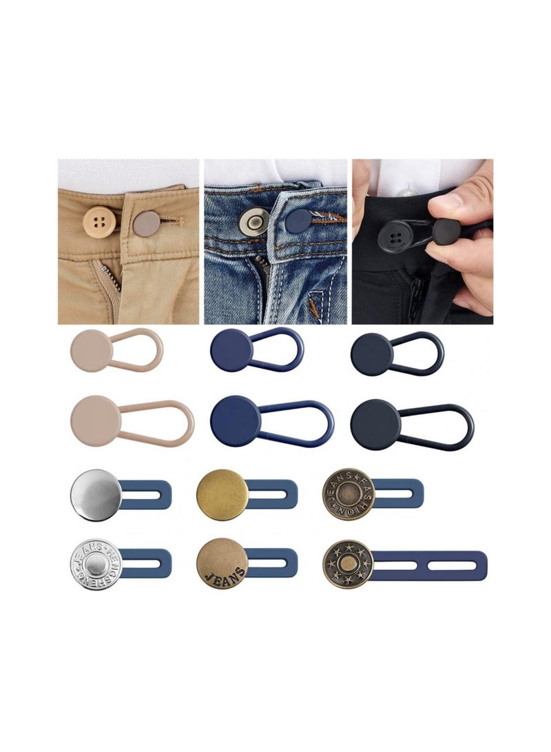 Waist Extension Buckle 12Pcs/Set Convenient Removable 4 Sizes Multifunction Pants Waist Extender Sewing Shop Supply - Image 1
