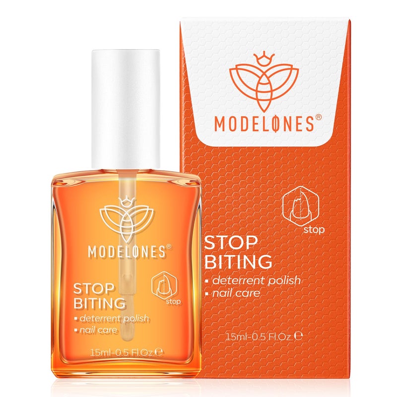 modelones Nail Biting Treatment, No Bite Nail Polish, Thumb Sucking Deterrent, Promotes Fast Nail Growth, Stop Nail Biting, Easy Application, Quick-Drying Bitter Nail Polish 0.5 Fl Oz - Image 1