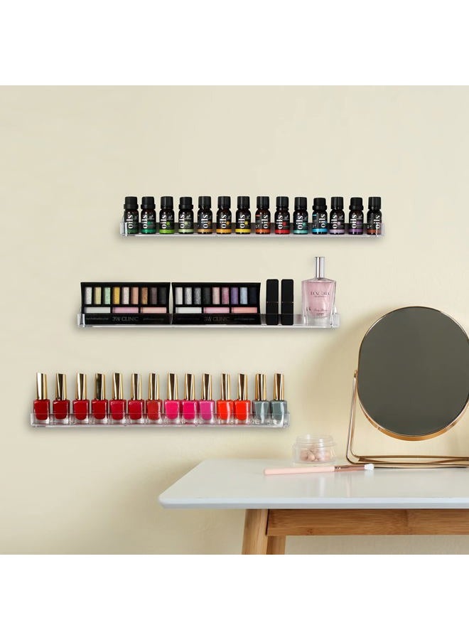 J JACKCUBE DESIGN Jack Cube Acrylic Nail Polish Wall Mount Display Rack Holder Stand, Minifigure Sonny Angel Organizer Storage Case With 3 Shelves(Large)-MK178B,Large- 43.4cm x 4.8cm - Image 2