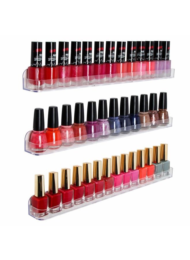J JACKCUBE DESIGN Jack Cube Acrylic Nail Polish Wall Mount Display Rack Holder Stand, Minifigure Sonny Angel Organizer Storage Case With 3 Shelves(Large)-MK178B,Large- 43.4cm x 4.8cm - Image 4