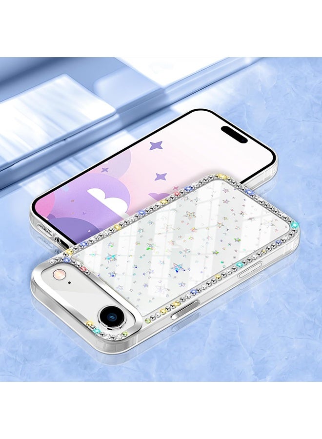 Wffo Compatible for iPhone 17 Air Case - 3D Rhinestone Phone Case - Transparent Sparkling Diamond Glitter Case - Anti-Slip Shockproof Case - Star Design - Image 4