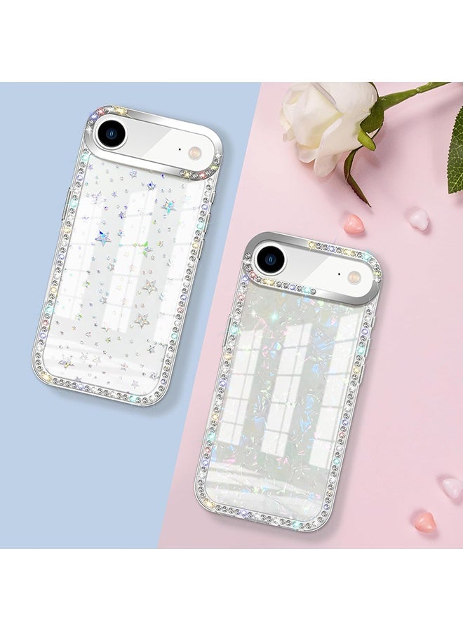Wffo Compatible for iPhone 17 Air Case - 3D Rhinestone Phone Case - Transparent Sparkling Diamond Glitter Case - Anti-Slip Shockproof Case - Star Design - Image 5