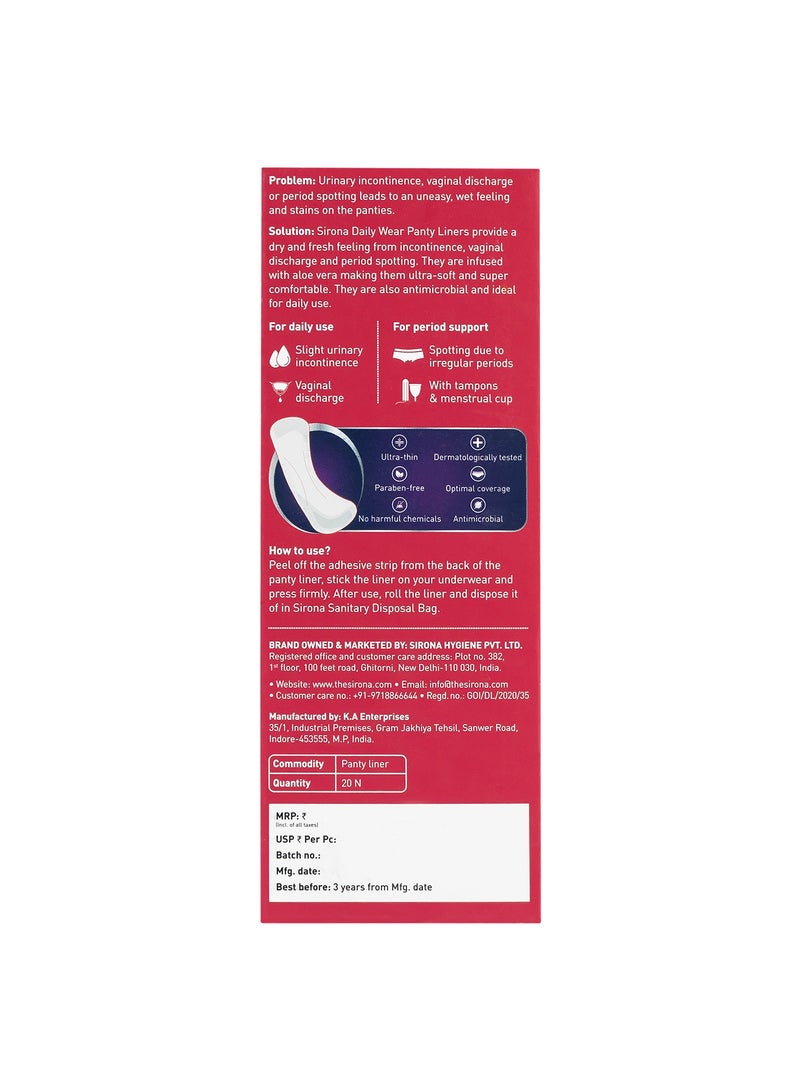 Sirona Panty Liners Large 20 Pcs - Image 2