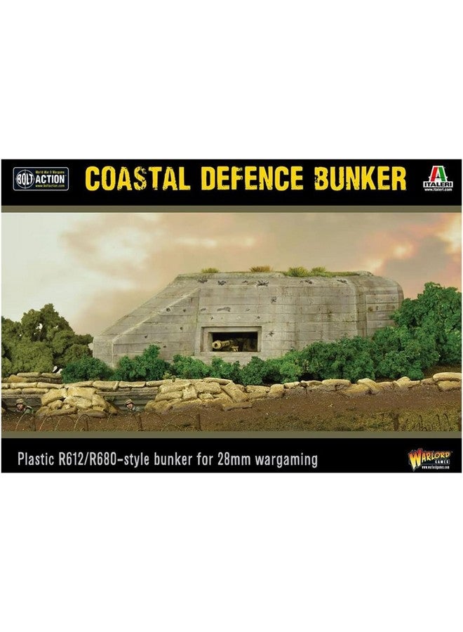 WARLORD GAMES Warlord Bolt Action Coastal Defence Bunker 1:56 WWII Table Top Wargaming Diorama Plastic Model Kit 842010002 - Image 1