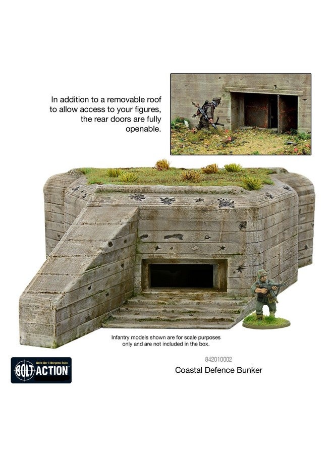 WARLORD GAMES Warlord Bolt Action Coastal Defence Bunker 1:56 WWII Table Top Wargaming Diorama Plastic Model Kit 842010002 - Image 3