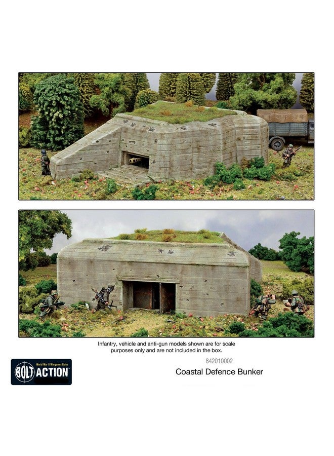 WARLORD GAMES Warlord Bolt Action Coastal Defence Bunker 1:56 WWII Table Top Wargaming Diorama Plastic Model Kit 842010002 - Image 4
