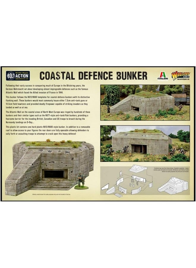 WARLORD GAMES Warlord Bolt Action Coastal Defence Bunker 1:56 WWII Table Top Wargaming Diorama Plastic Model Kit 842010002 - Image 2