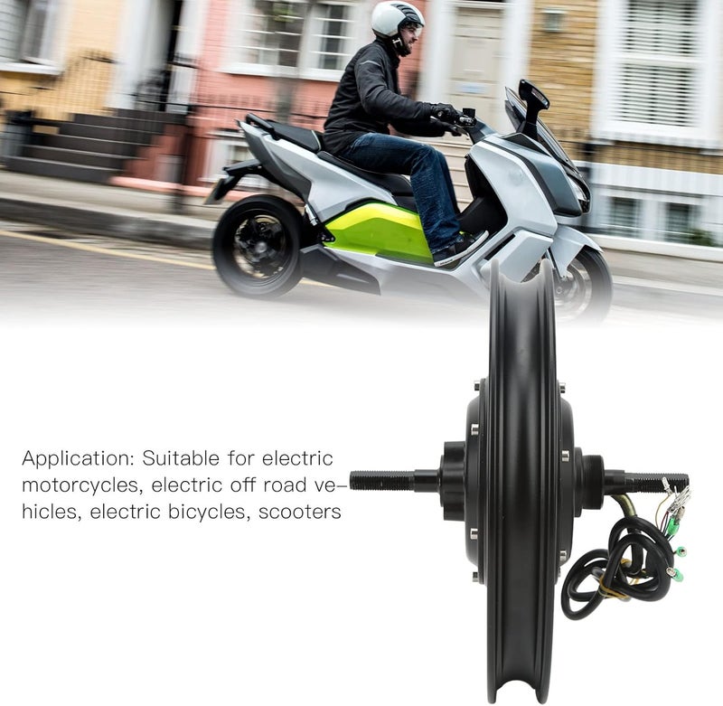 woobles 14in Wheel Hub Motor, Wheel Drive Motor 36V‑60V 500W‑1200W Gear Conversion Drive Motor for Electric Motorcycle Off Road Scooter - Image 2