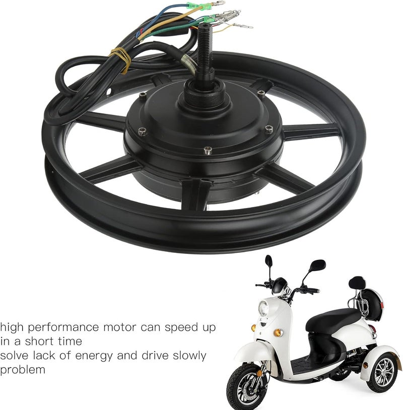 woobles 14in Wheel Hub Motor, Wheel Drive Motor 36V‑60V 500W‑1200W Gear Conversion Drive Motor for Electric Motorcycle Off Road Scooter - Image 4