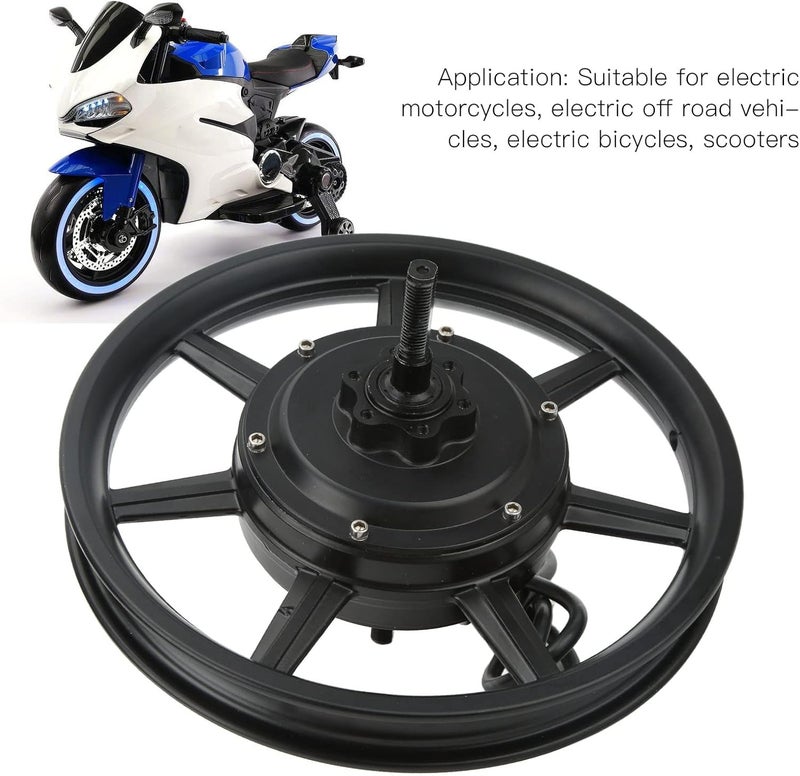 woobles 14in Wheel Hub Motor, Wheel Drive Motor 36V‑60V 500W‑1200W Gear Conversion Drive Motor for Electric Motorcycle Off Road Scooter - Image 3
