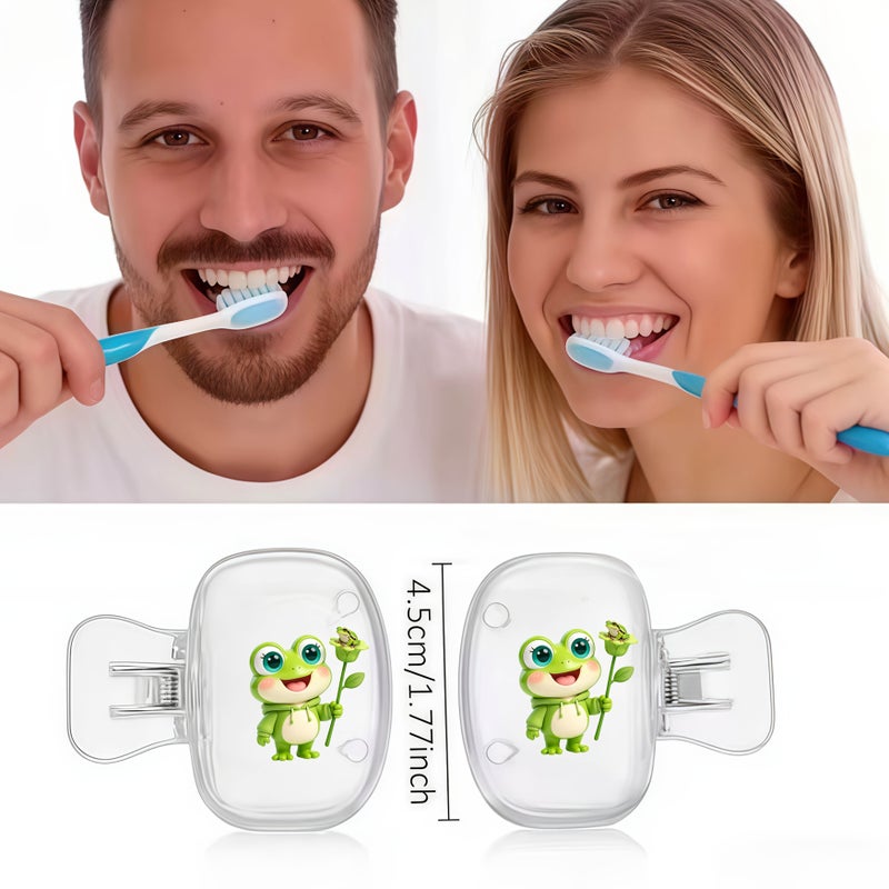 حامل فرشاة أسنان كبير الطباعة بعيون الضفدع مع حقيبة واقية للسفر - Image 4